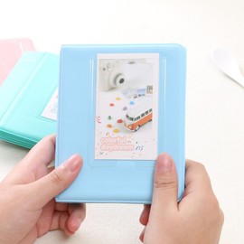 gadenfer 3 inch Mini Photo Album 64 Pockets Photocard Holder Card Case Book Mini Photo Album (blue)