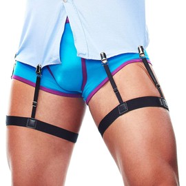 STAY GENT Shirt Stays, 4 Pcs Black Adjustable Shirt Garters for Men, Flexible Shirt Straps with Non-slip Clamps for Work and Daily Wear, Free and Comfortable to Move