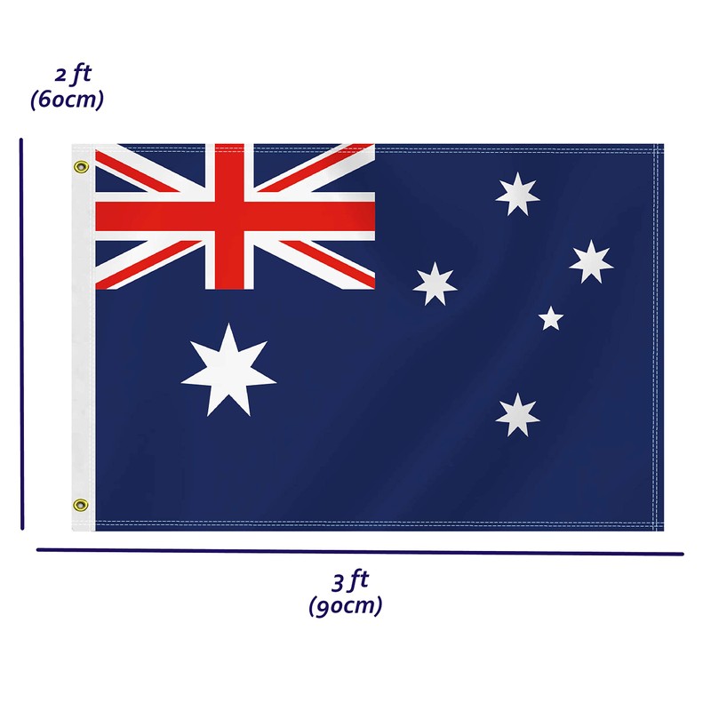 2×3 FT Australia Flag,Medium 60×90 CM Australian Outdoor Banner,100D Decor,Doube