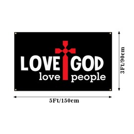 Love God tapestry Religion Jesus Christian Flags Polyester with Brass Grommets 3 X 5 Ft Love People Flag,Religious Bible Verses Bless Faith Thank Hope Pray Christian Religion House Decoration Banner Gift Double-Sided