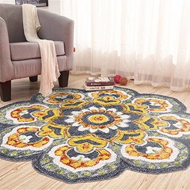 LR Home Dazzle Area Rug, 6' Round, Gray