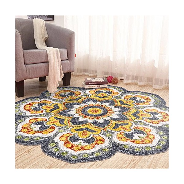 LR Home Dazzle Area Rug, 6' Round, Gray
