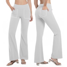 BUBBLELIME 29"/31"/33"/35"/37" Women's High Waist Stretchy Bootleg Yoga Pants with Out Pockets 4 Pockets_LightGray XS_29" Inseam