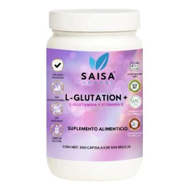 L-glutation + Glutamina Y Vitamina C De 500 Cáp Saisa Herbal Sin Sabor