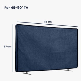 kwmobile Dust Cover for 49-50" TV - Linen TV Display Protector for TVs - Protect Your TV Screen - Blue Grey