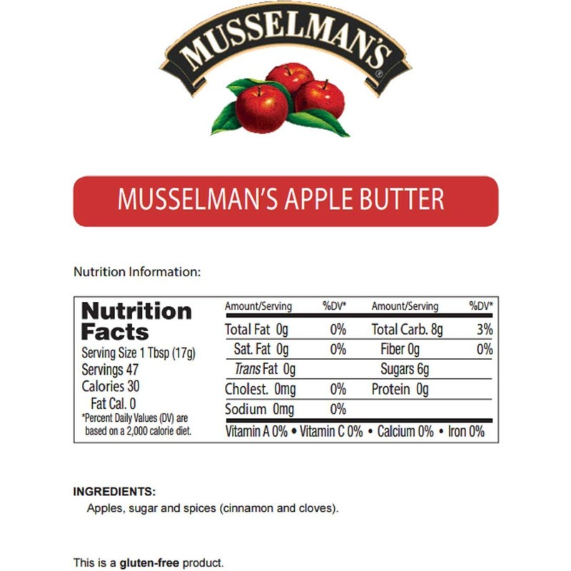 Musselman's Apple Butter 17 oz Jars (Pack of 3)