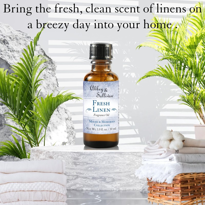 Abbey & Sullivan Fragrance Oil, Fresh Linen, 1 oz.