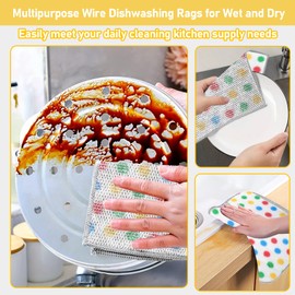 XANGNIER 10 Pcs Non Scratch Wire Dishcloth,2025 New Upgrade Steel Wool Cleaning Cloths for Wet and Dry,Multipurpose Wire Dishwashing Rag,Metal Mesh Miracle Cleaning Cloths for Kitchen,Dishes,Sink
