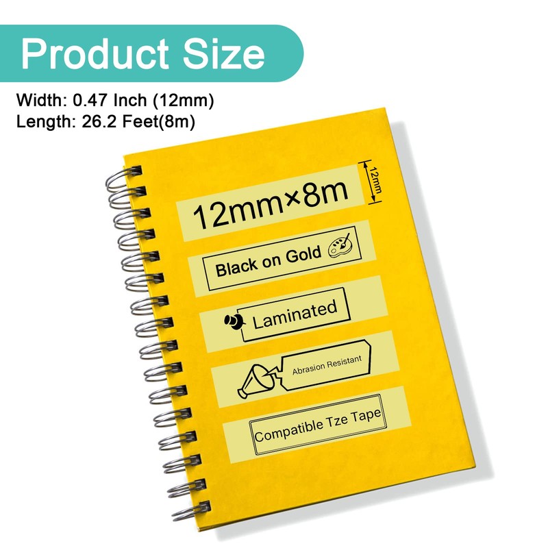 NineLeaf 1 Pack Compatible Label Tape Replacement for Brother TZe