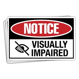 MAIANEY (3 Pcs) Visually Impaired Stickers Low Vision Stickers Blindness Awareness Stickers Disabled Disability Stickers Blind Visually Impaired Gifts Decorations Laptop Water Bottle Car Window 3"x4"