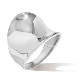 Chunky Gold Rings That Don't Tarnish Gold Wide Band Rings for Women Statement Silver Rings for Women Men Size 6,7,8,9,10 (Silver, 8)