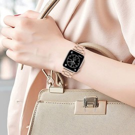 Compatible with ganopterygon Smartwatch Bands,Lamshaw Stainless Steel Metal Replacement Straps Compatible for ganopterygon G93 Smartwatch/Ddidbi Smartwatch/P66,P66E,P66D Smartwatch (Rose Gold)