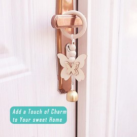 Butterfly Door Opening Bell Wooden Ring Shop Keepers Bell for Door Opening Door Chime Hanging Bell for Door Entrance Door Decoration Bell Good Luck Hanging Bell for Home Restraurant
