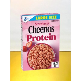 General Mills  New Large Size Strawberry Cheerios PROTEIN Gluten Free Cereal Box 11.2oz