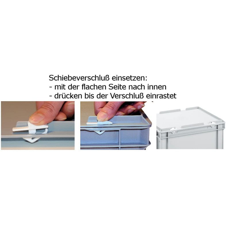 alutec Schiebeverschlüsse for plasticbehälter white 05310 8St.