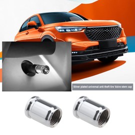 VGOL 4PCS Car Tire Valve Stem Caps Stainless Steel Anti-Theft Wheel Tyre Dust Cap Cover with Wrench for Car Buse Truck SUV Motorcycle Bicycle Silver