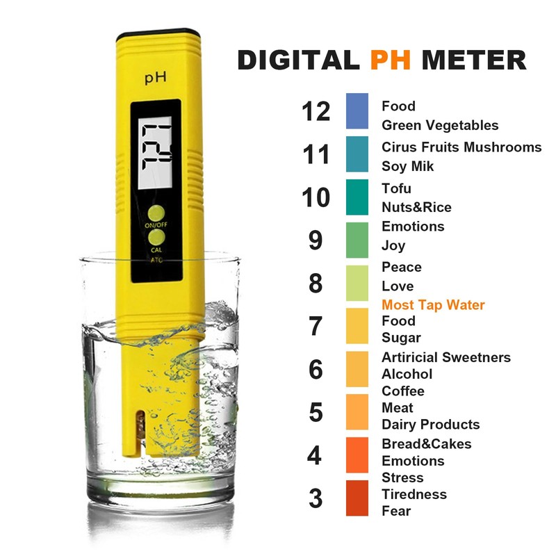 Digital ph Meter, 0.00-14.00 High Precision pH Pen, Auto Calibration