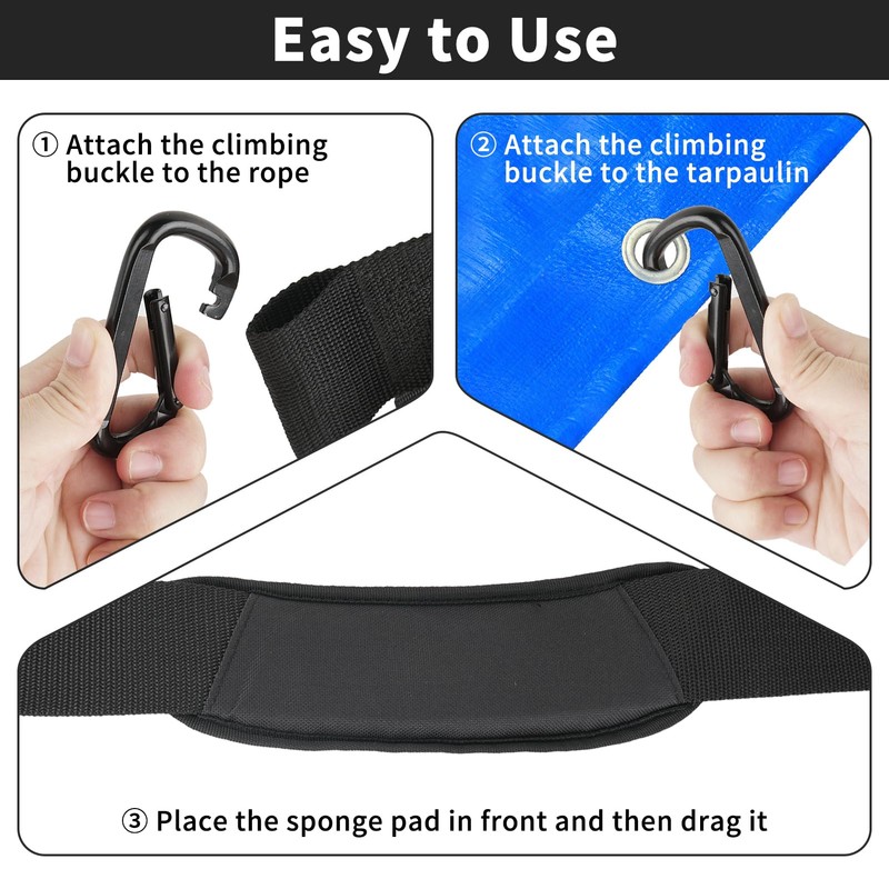 Heavy Duty Leaf Tarp Strap for Effortless Leaf Moving, 10.2