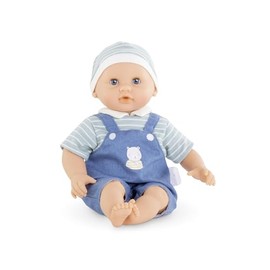 Corolle Bébé Calin Maël Boy – 12″ Soft Body Doll with Sleeping Eyes, Vanilla-Scented Vinyl, Blue Outfit & Hat – First Baby Doll for Toddlers 18 Months+