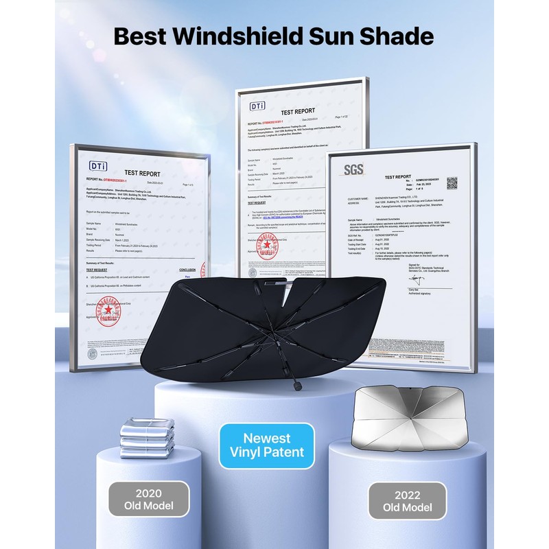 Upgrade Nmoiss Windshield Sun Shade Umbrella - [Vinyl Coating Heat
