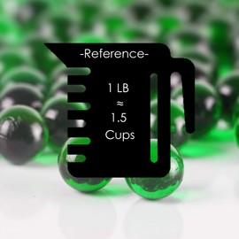 CYS EXCEL Green Glass Marble Gemstone Vase Filler (5 LBS) | Multiple Color Choices Aquarium Glass Round Marble Beads | Decorative Mosaic Glass Gem Pebbles