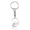 Jovivi 2pcs Stainless Steel Couples Keychains Black White Cat Puzzle
