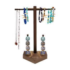 DZHPSRSZ Wooden Baseball/Softball Ring & Drip Necklace Organizer - Championship Ring Display Holder (Ideal Gift)