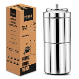 PANCA - Cafetera con filtro de acero inoxidable del sur de la India  Cafetera tradicional de decocción de goteo para café caliente y frío, cafetera...