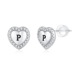 Kids Jewelry for Girls Earrings - Initial Heart Earrings for Girls Trendy Stuff | Kids Earrings Kids Jewelry for Girls Toddler Little Girls Jewelry Hypoallergenic Earrings for Girls Teen Girls Gifts