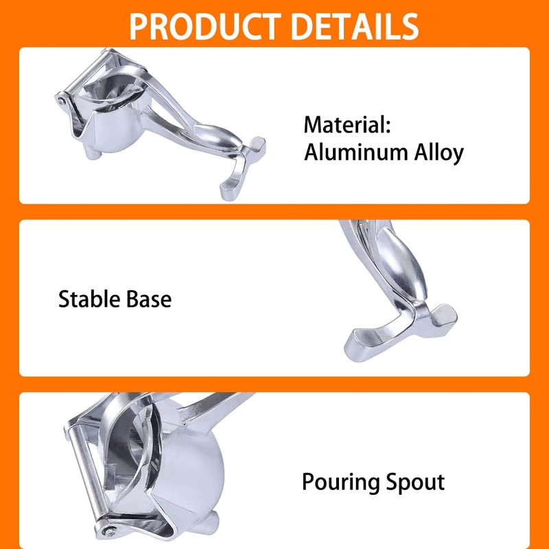 Lemon Squeezer - Manual Juicer Hand Press w/Pour Spout -