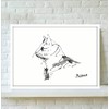 Picasso Cat Drawing Framed Poster aoipro (White Frame)