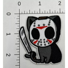 Unbranded Jason Voorhees Friday the 13th kitty cat kitten Embroidered Patch #286