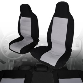 NLQR 2004-2012 Front High Back Bench Seat Covers for Ford Ranger Pickup 60/40 High Back Bench Seat Cover, Without Console 2Pcs Universal Fit Seat Covers Cloth