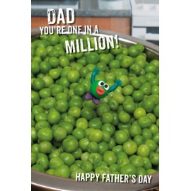 Violent Veg Funny Father's Day Card For Dad 'One In A Million Pea-Based Joke Greetings Card 6 x 9 inches