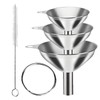 Jotia 4Pcs Stainless Steel Kitchen Funnel Set with Brush, 3