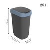 Rotho Twist Bin 25 L with Lid, Plastic, Blue/Charcoal