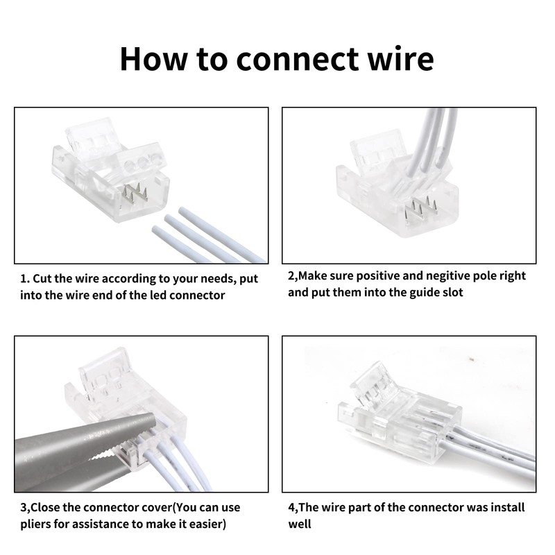 RGBZONE 3 Pin 10mm LED Connector Kit with 32.8ft 3