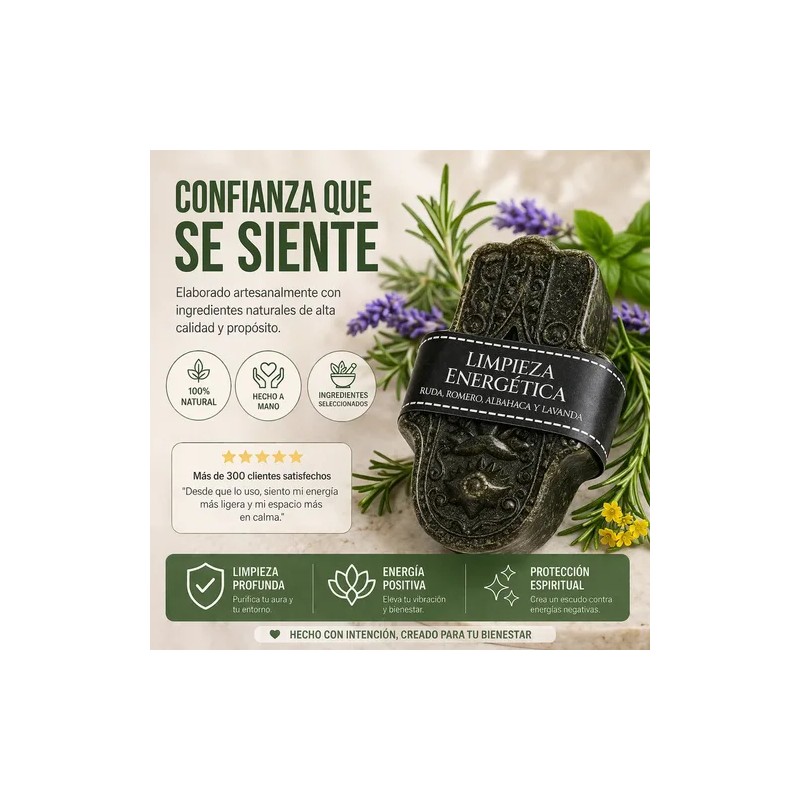 Jabón De Ruda Romero Albahaca Y Lavanda Limpieza Energética