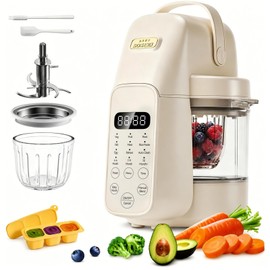 SosekiBaby Tutto Baby Food Maker with Glass Bowl One Step Baby Blender-Food Processor and Steamer Puree Grinder 316L Stainless Steel Blades Auto Cooki