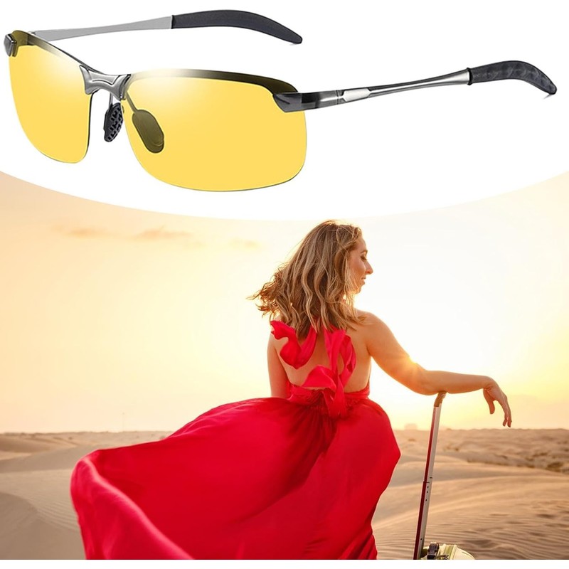 's Photochromic Polarized Sunglasses - UV400 Anti-Glare Driving & Cyclin