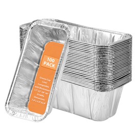 EWFEN 100 Pack Blackstone Griddle Accessories Grease Catcher Cup Liners, Aluminum Foil Drip Pan Disposable for 17" 22" 28" 36" Blackstone Griddle Drip Tray Holder Grill Rear Grease Cup Liners