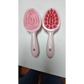 Hair Brush,Double-sided Silicone Comb Brush for Wet & Dry hair, Eliminates Knots & Reduces Breakage for All Hair Types, Large Combs for Head Massage and Relaxation,Pink