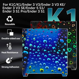 Sahvaim H1H Build Plate 235 x 235mm, Upgrade Sweatheart+Waterdrop Flexible Spring Steel Sheet Printing Heat Bed for K1C/K1/Ender 3 S1/Ender 3 S1 Pro/Ender 3 V3 KE/Ender 3 V3 SE 3D Printer Platform.