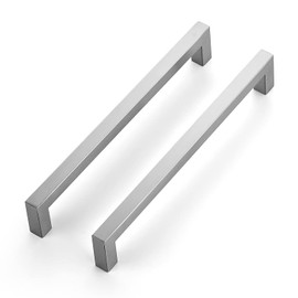 Ravinte 18 Pack 8 Inch Kitchen Square Cabinet Handles Satin Nickel Cabinet Pulls Brushed Nickel Drawer Pulls Kitchen Cabinet Hardware Kitchen Handles for Cabinets Cupboard Handles Drawer Handles