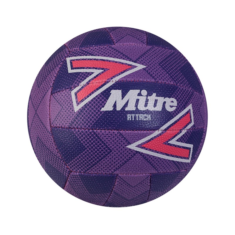 Mitre Attack Unisex Adult Football Purple/Pink/White, 5