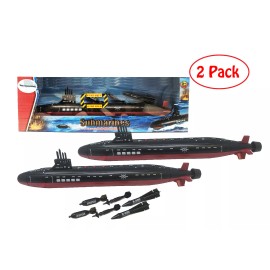 Toy Essentials 16.5 Inch Toy Navy Black Submarine with Sound Effects and Torpedo (2 Pack)