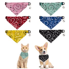 6 Pack Washable Dog Bandanas ，Adjustable Boho Style Pet Scarves for Small to Medium Dogs and Cats Stylish, Durable, and Soft Pet Accessories for Everyday Wear Special Occasions