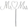 WEDDINGSTAR Mr. & Mrs. Twisted Wire Cake Topper - Silver/Grey