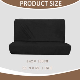 Car Seat Cover 3 Seater Rear Seat Protector – Universal Fit Waterproof Oxford Cloth Car Bench Cover, Heavy Duty Dustproof Back Seat Cover for Van, Truck, SUV Interior Protection