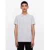 Armani Exchange Men's Logo Zip Jersey Polo Shirt, Heather Grey